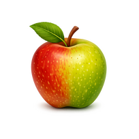 Apple red to green skinned apple