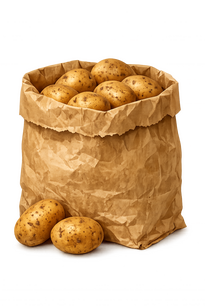 Bag of new potato's brown paper bag of jersey potato's